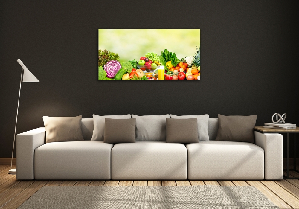 Glass art print Vegetables and fruits