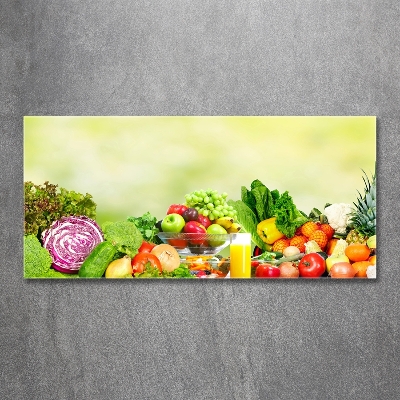 Glass art print Vegetables and fruits