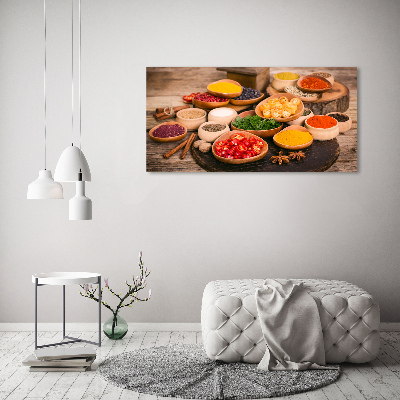 Wall art on glass Spices and herbs