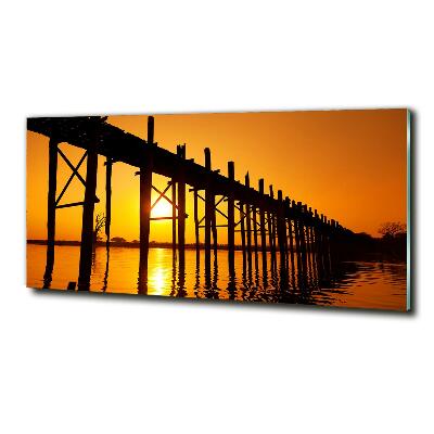 Glass picture wall art West sun bridge