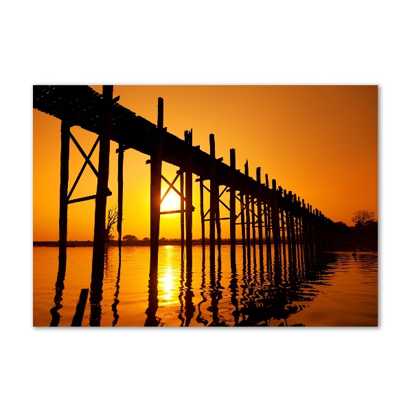 Glass picture wall art West sun bridge