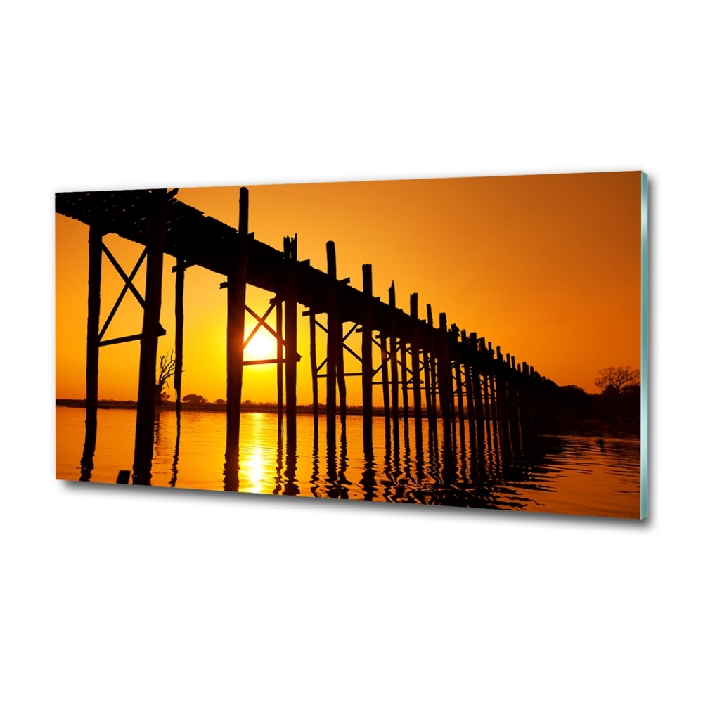 Glass picture wall art West sun bridge