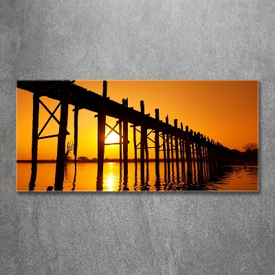 Glass picture wall art West sun bridge