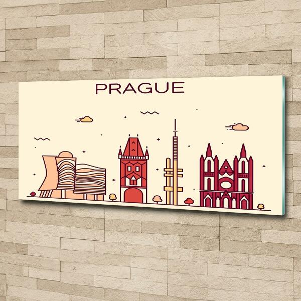 Glass art print Prague buildings