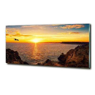 Glass wall art Sunset sea