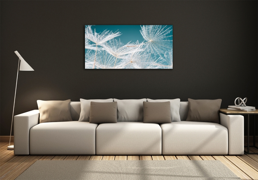 Wall art on glass Dandelion seeds