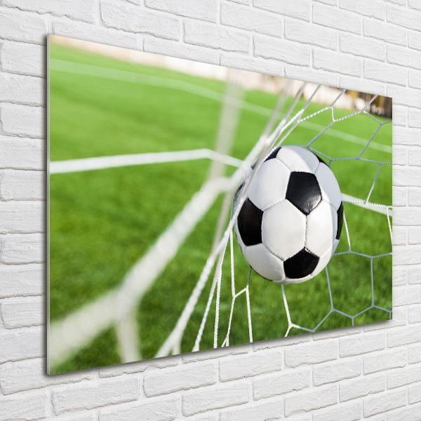 Glass art print Ball in the goal