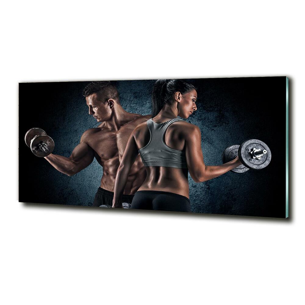 Wall art on glass Muscle structure