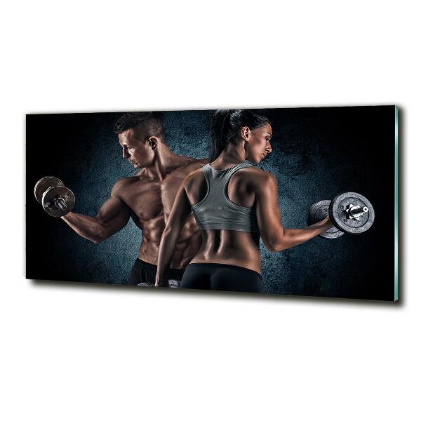 Wall art on glass Muscle structure