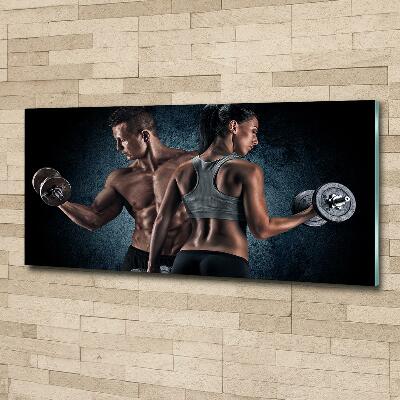 Wall art on glass Muscle structure