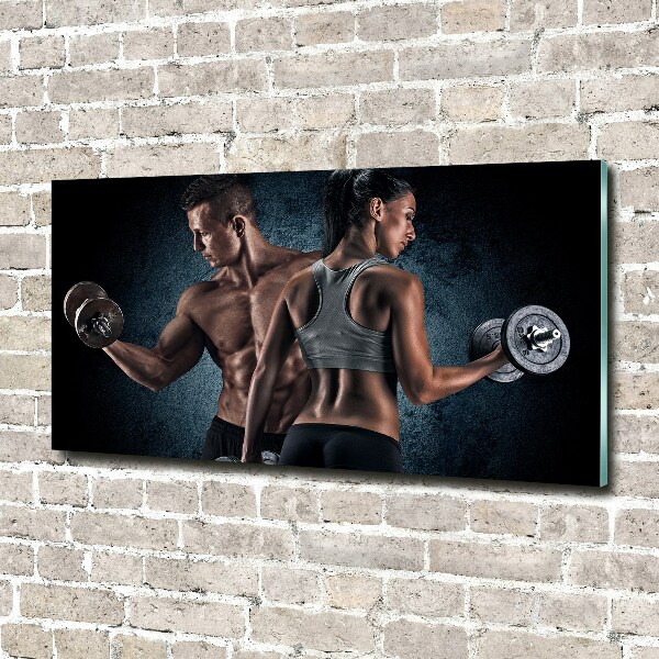 Wall art on glass Muscle structure