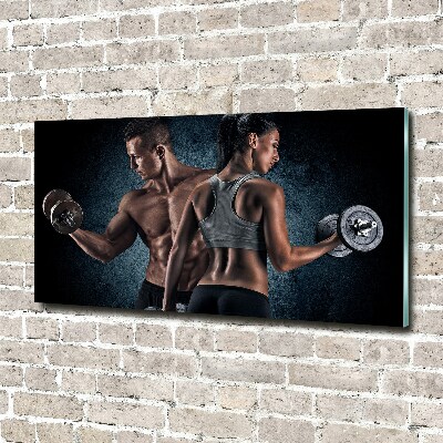 Wall art on glass Muscle structure