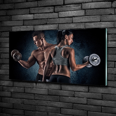 Wall art on glass Muscle structure