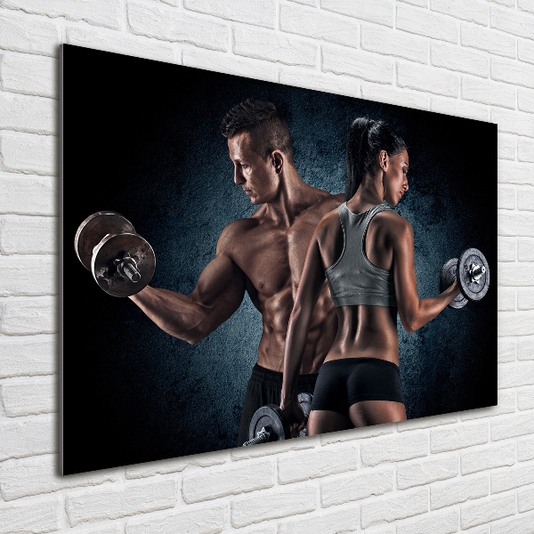 Wall art on glass Muscle structure