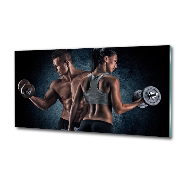 Wall art on glass Muscle structure