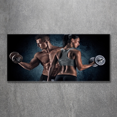 Wall art on glass Muscle structure