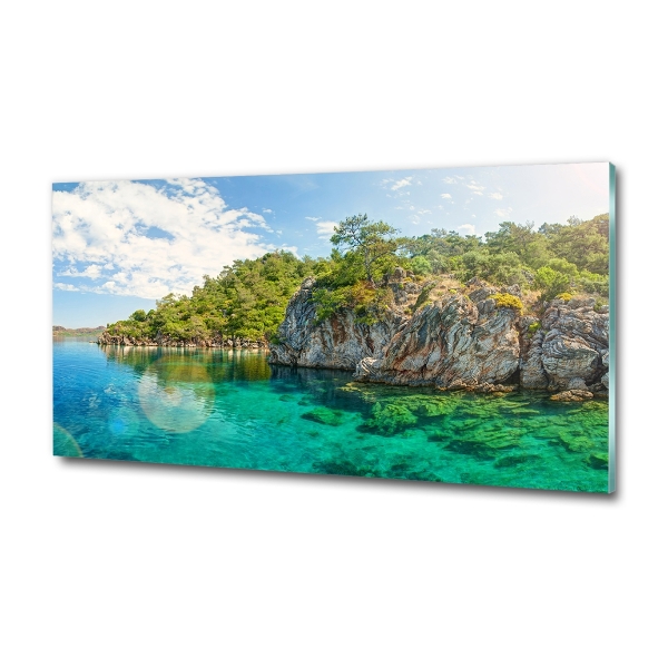 Glass art print Blue lagoon