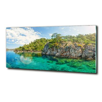 Glass art print Blue lagoon