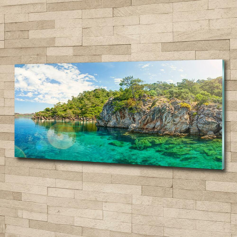 Glass art print Blue lagoon