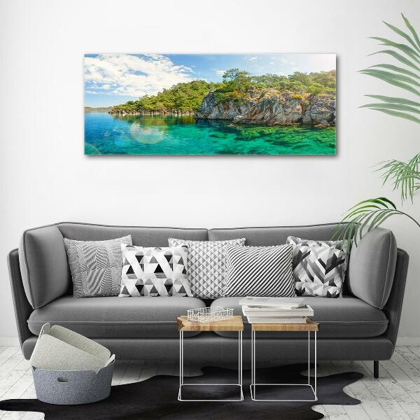 Glass art print Blue lagoon