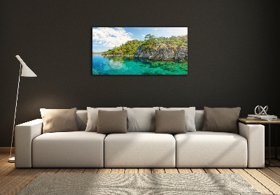 Glass art print Blue lagoon