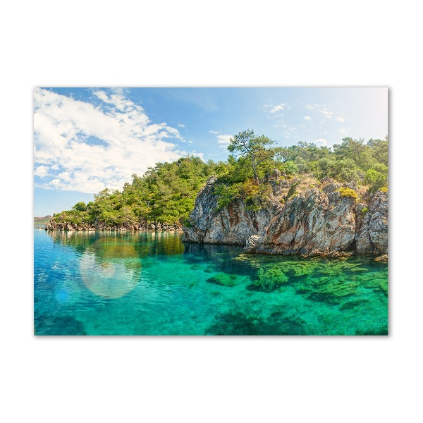 Glass art print Blue lagoon