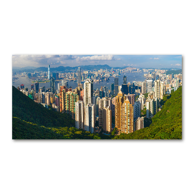 Glass picture wall art Hong kong panorama