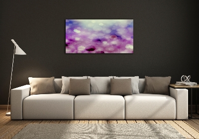 Glass wall art Purple wheels