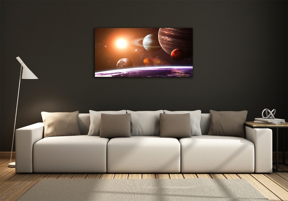 Glass art picture Solar system