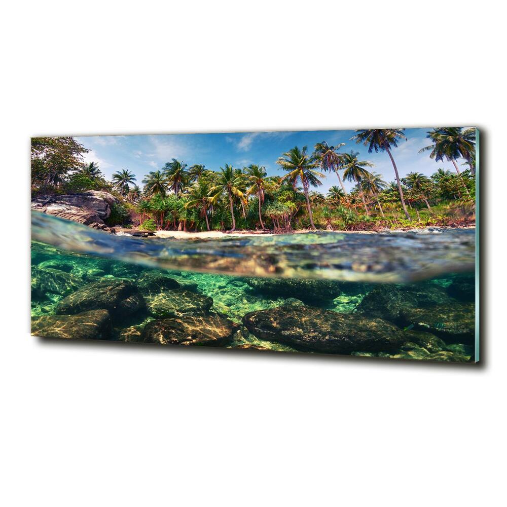 Glass art print Tropical beach