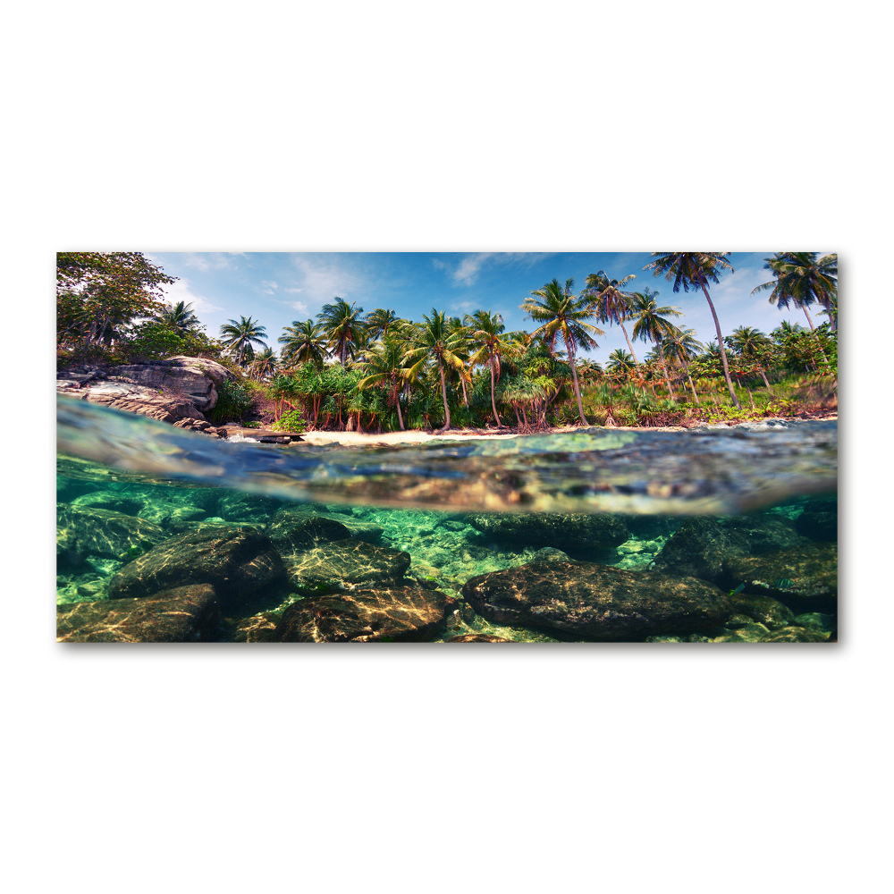 Glass art print Tropical beach