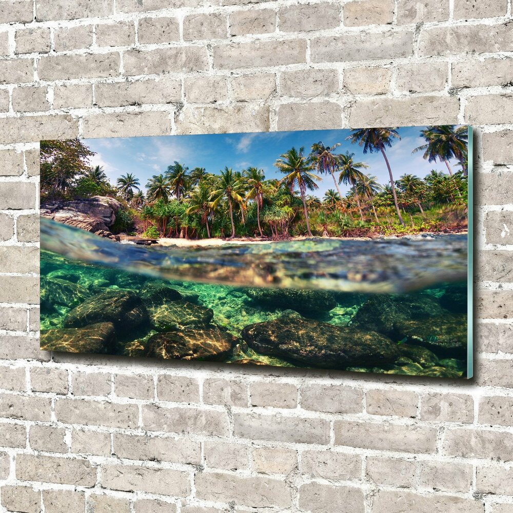 Glass art print Tropical beach