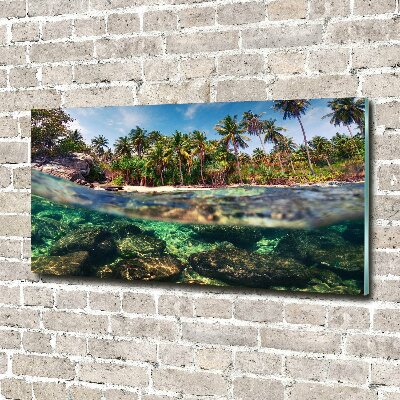 Glass art print Tropical beach