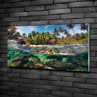 Glass art print Tropical beach