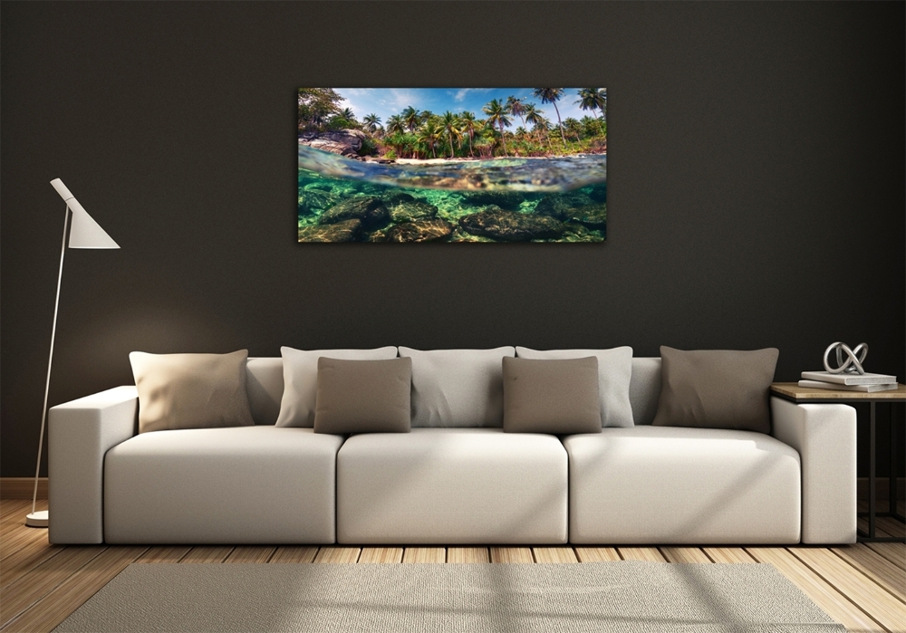 Glass art print Tropical beach