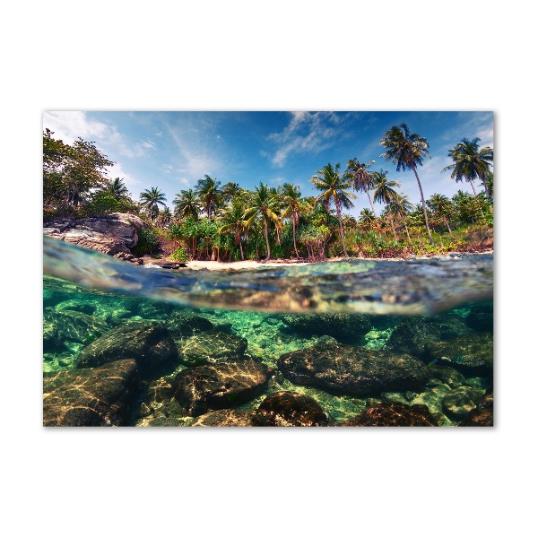 Glass art print Tropical beach