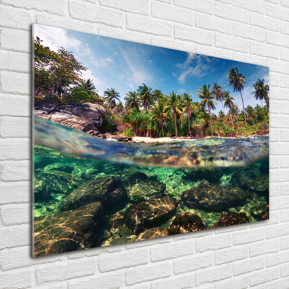 Glass art print Tropical beach