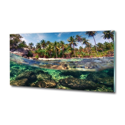 Glass art print Tropical beach