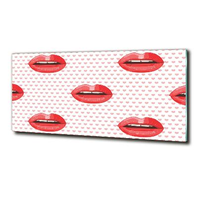 Wall art on glass Red lips