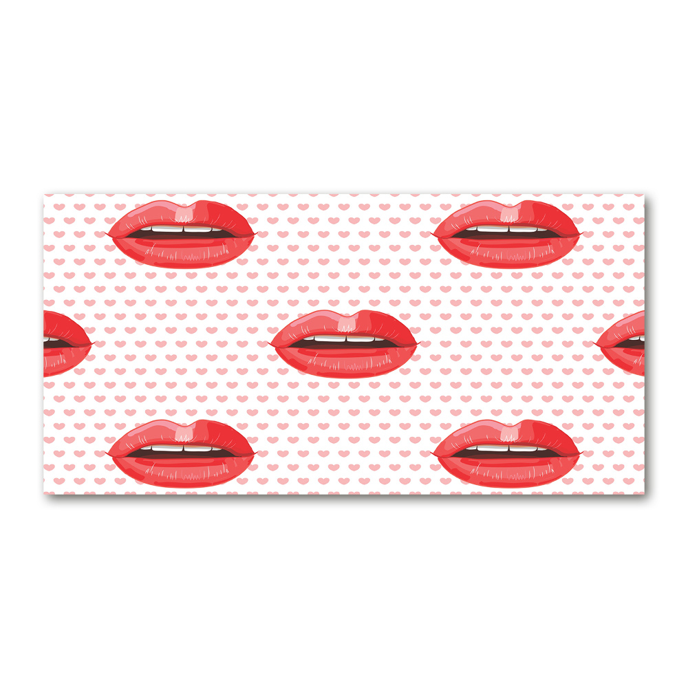 Wall art on glass Red lips