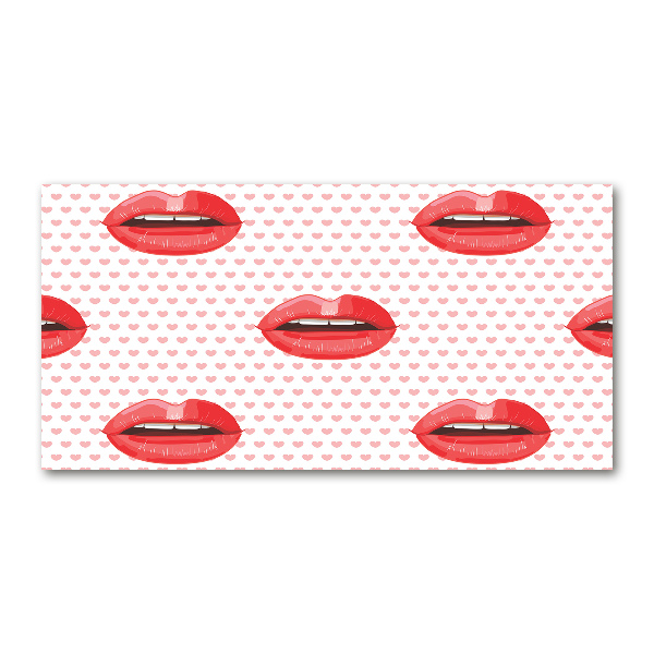 Wall art on glass Red lips