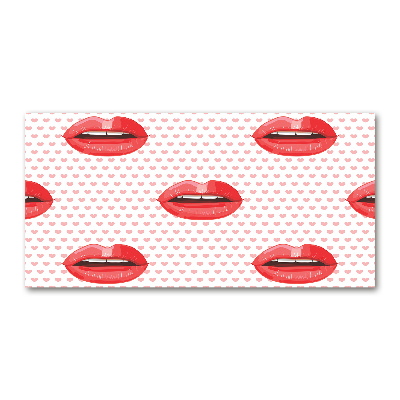 Wall art on glass Red lips