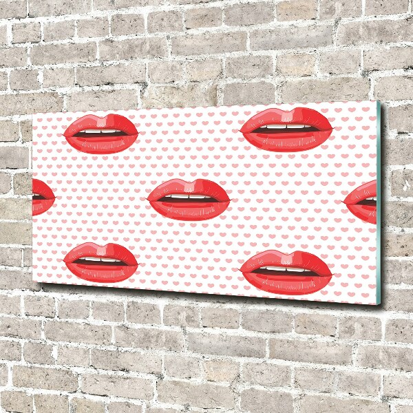 Wall art on glass Red lips