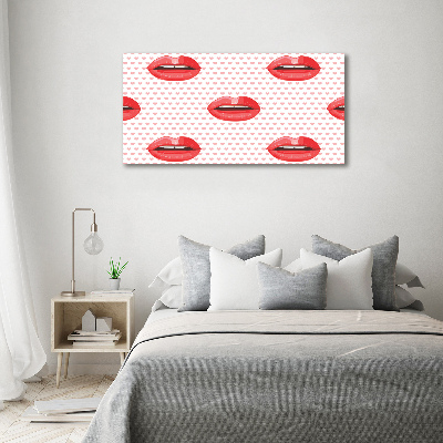 Wall art on glass Red lips