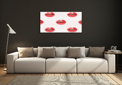 Wall art on glass Red lips