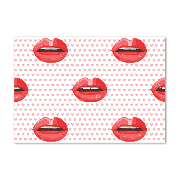 Wall art on glass Red lips