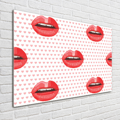 Wall art on glass Red lips