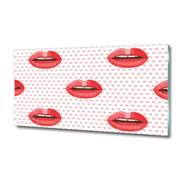 Wall art on glass Red lips