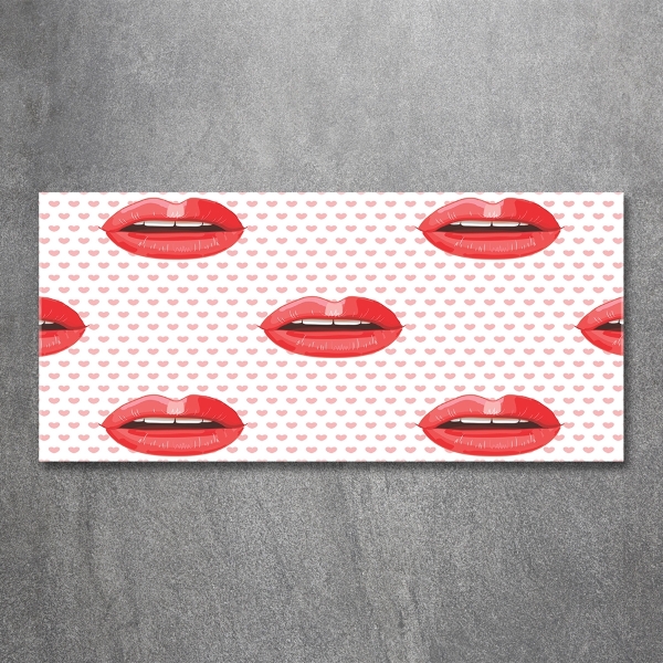 Wall art on glass Red lips