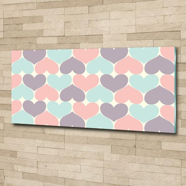 Wall art on glass Colorful hearts